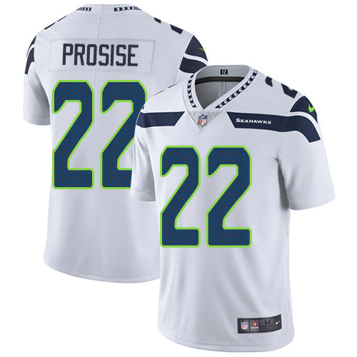 Nike Seahawks #22 C. J. Prosise White Men's Stitched NFL Vapor Untouchable Limited Jersey - Click Image to Close